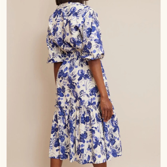 Cara Cara Hutton Dress in Evening Blue Hanging Orchids *NEW* - Picture 2 of 4